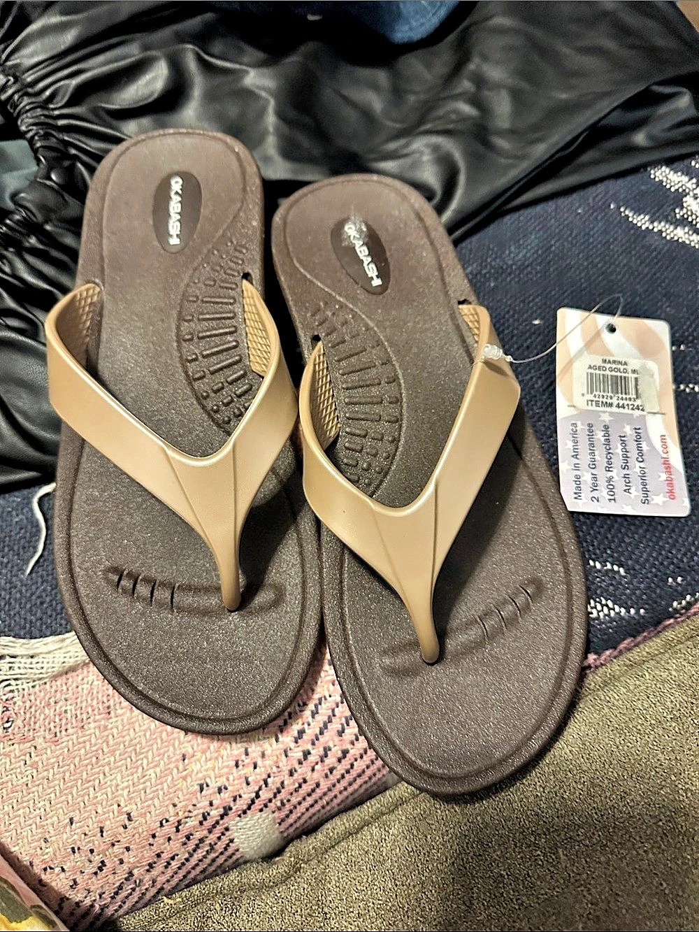 Okabashi Marina Women's Brown & Tan Sandals US 8